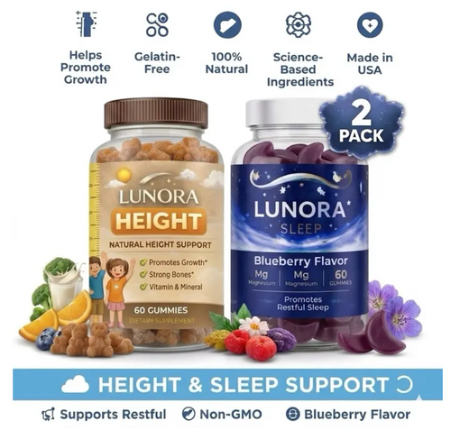 LUNORA  ALL NATURAL GROWTH AND SLEEP GUMMIES
